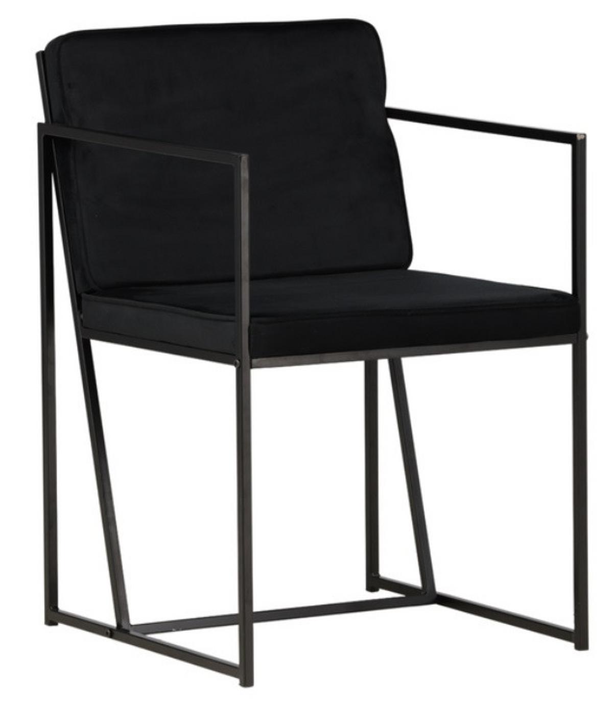 Stuhl Reichmond Schwarz/Grau - Schwarz/Grau, MODERN, Textil/Metall (52/82/55cm) - Livetastic