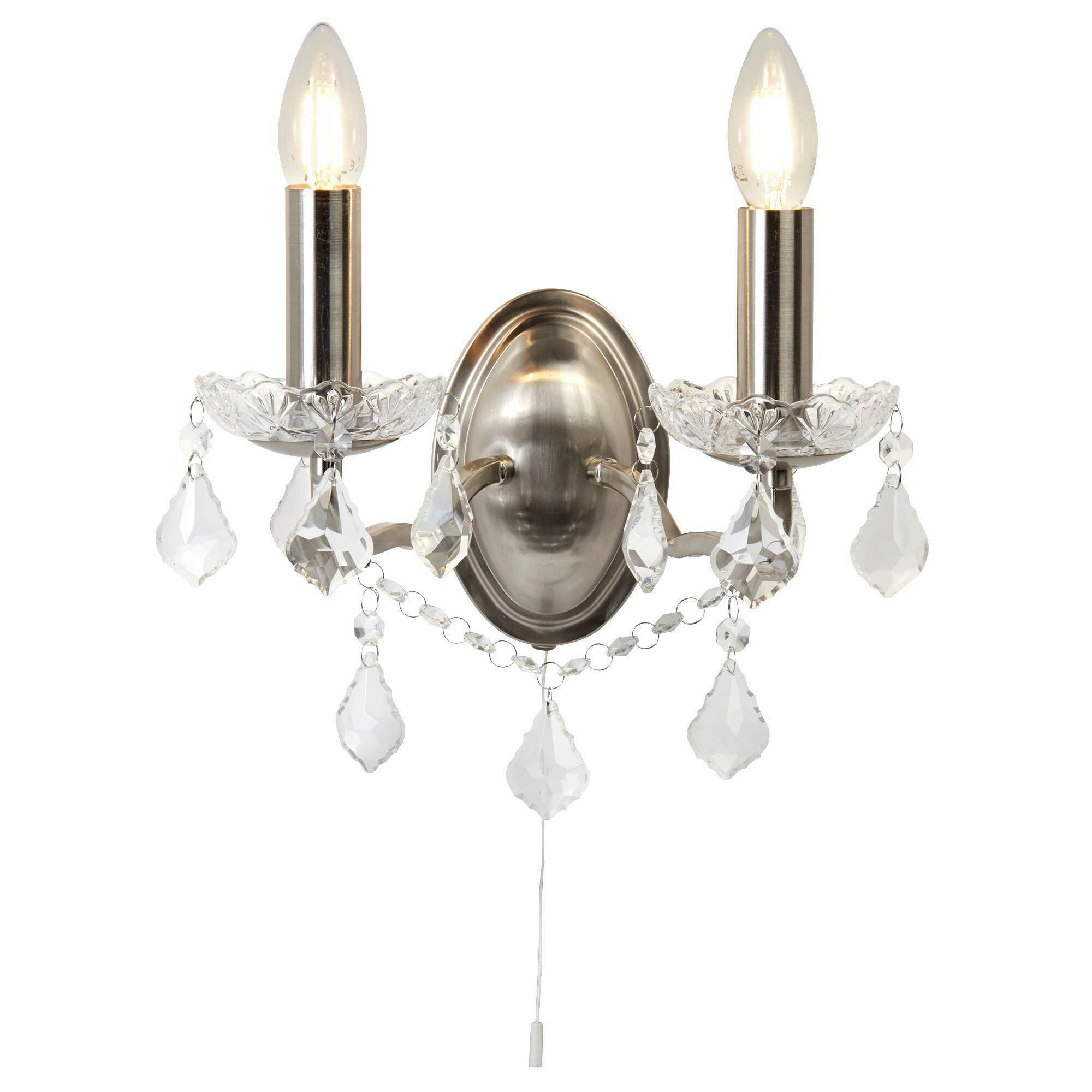 Falilámpa Paris 8732-2ss - ezüstszínű/átlátszó, Design, üveg/fém (32/27cm)