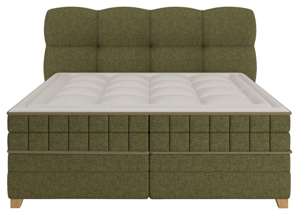 Boxspringbett Bianco Grün ca. 180x200cm - Grün, Konventionell, Holz/Holzwerkstoff (180/200cm) - Premium Living