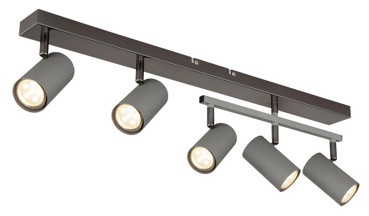 Strahler Robby Grau/Schwarzchrom max. 35 Watt - Schwarzchrom/Grau, Design, Metall (70/35/17cm) - Globo