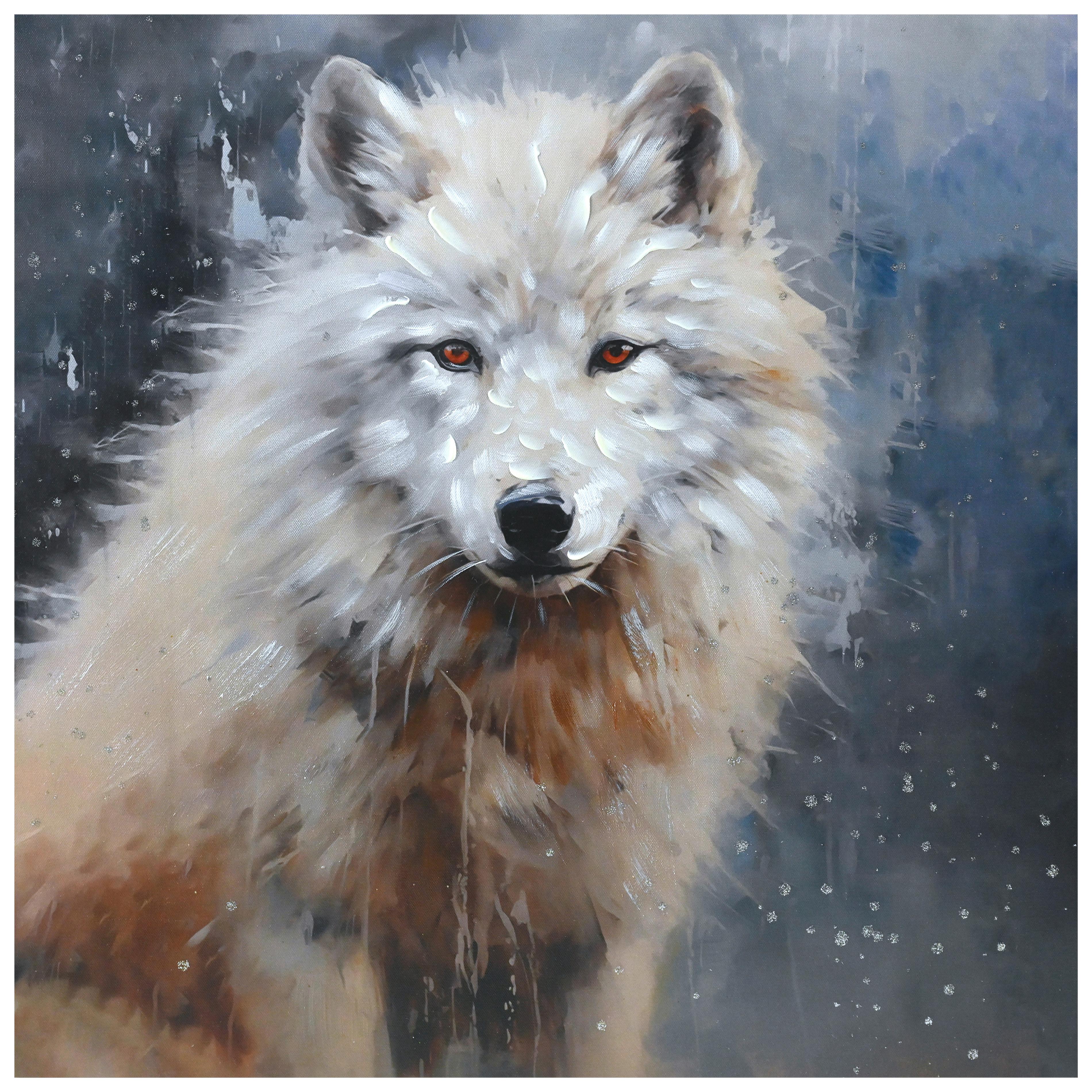 Slika Loup 60x60cm - bijela/bež, Moderno, drvo/tekstil (60/60/1,8cm) - Mömax