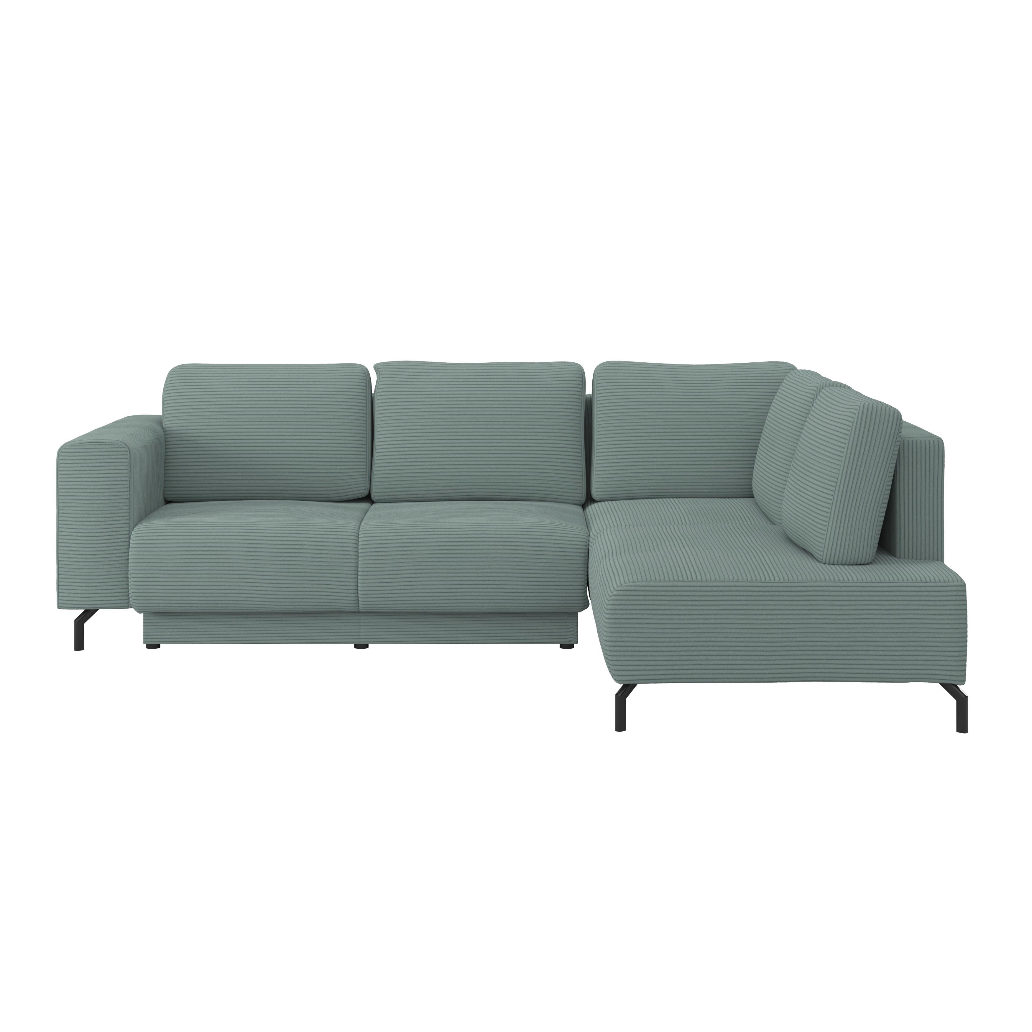 Colțar VENI - verde gri, Modern, textil (272/210cm) - Modern Living