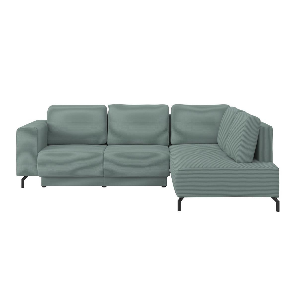 Kutna Garnitura Veni - sivo-zelena/crna, Moderno, tekstil (272/210cm) - Modern Living