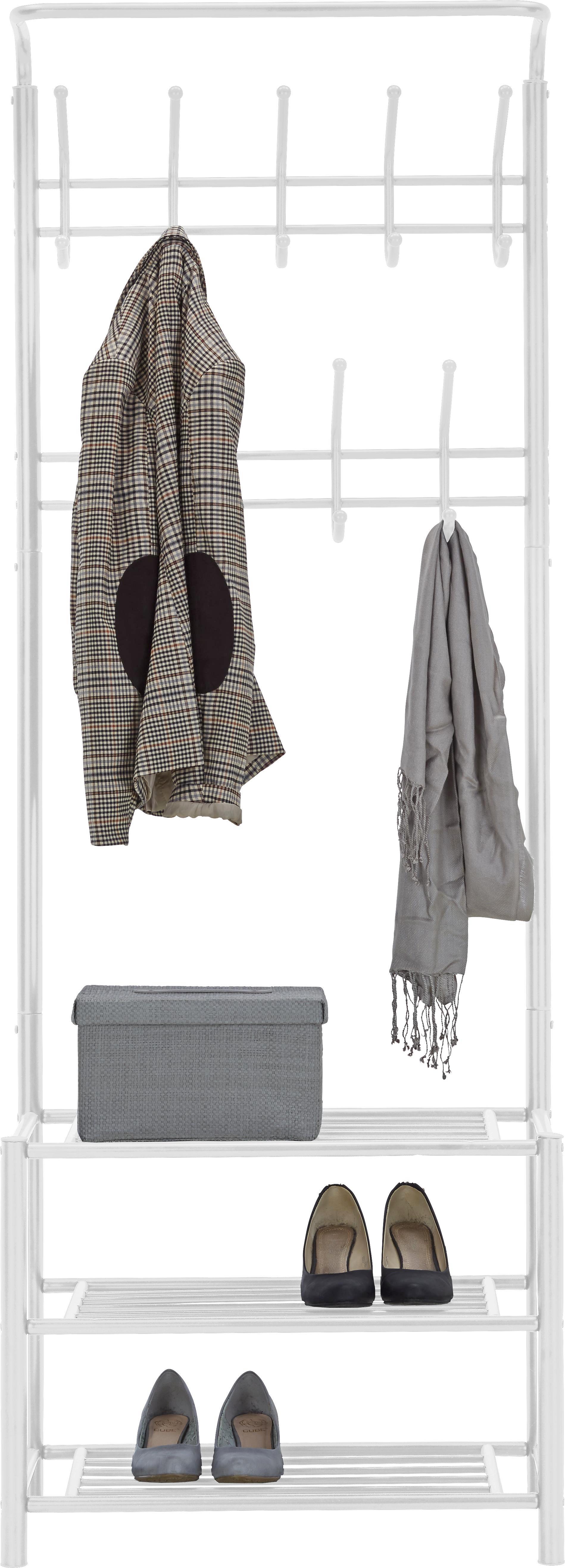 Garderobenständer in Weiß - Weiß, MODERN, Metall (67/185/32cm) - Mömax modern living