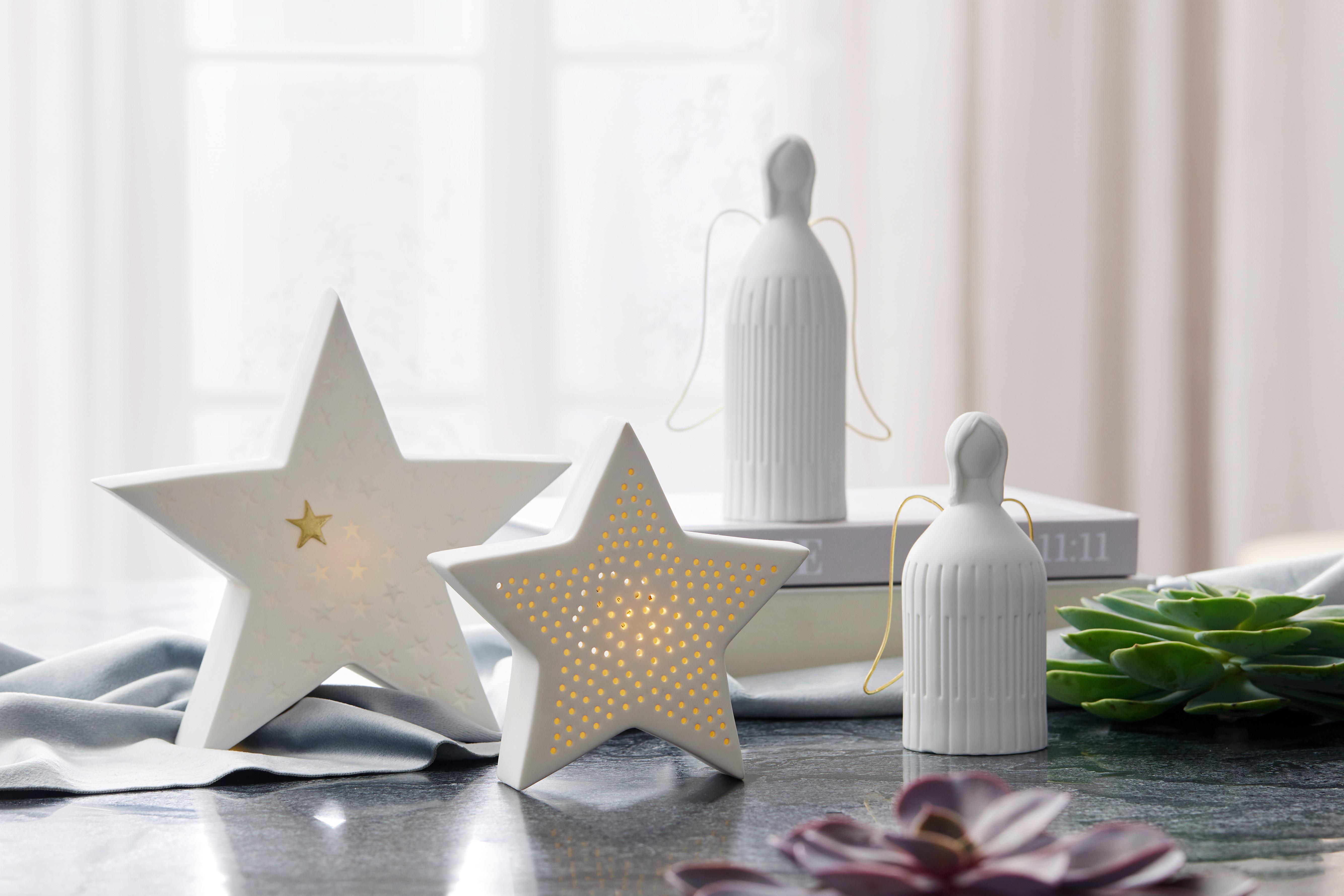 Dekorativni Anđeo Mary -Paz- - bijela, Konvencionalno, keramika (5/15cm) - Modern Living