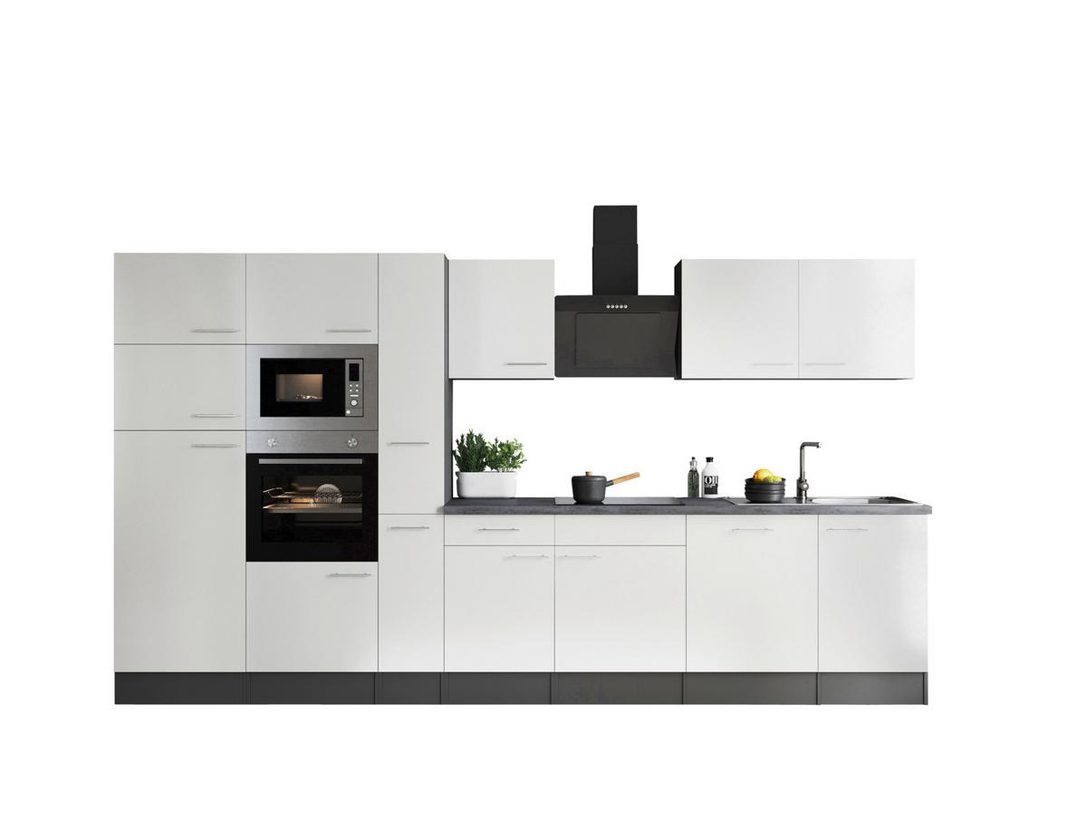 Kuhinjski Blok Z Aparati Oliver, 370cm - srebrne barve/siva, Design, kovina/leseni material (370cm) - Respekta