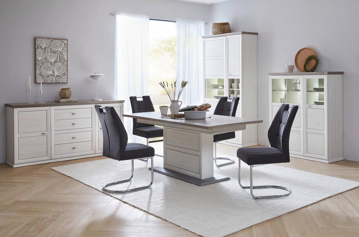 STÓŁ DO JADALNI CAMRON   -HOM IN- - biały/szary, Lifestyle, materiał drewnopochodny (160-200/90/76,2cm) - Hom`in