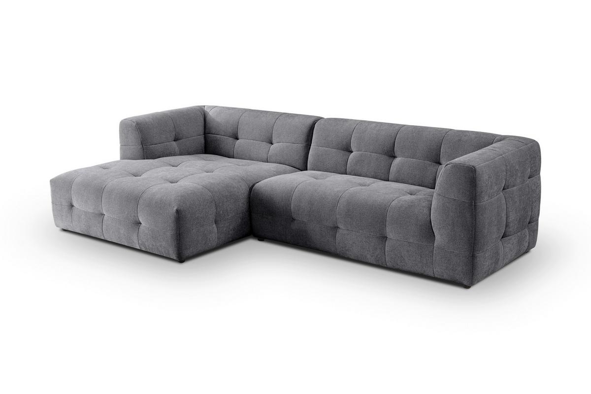 Ecksofa Tenso Grau - Schwarz/Grau, Basics, Holz/Kunststoff (161/292cm) - MID.YOU