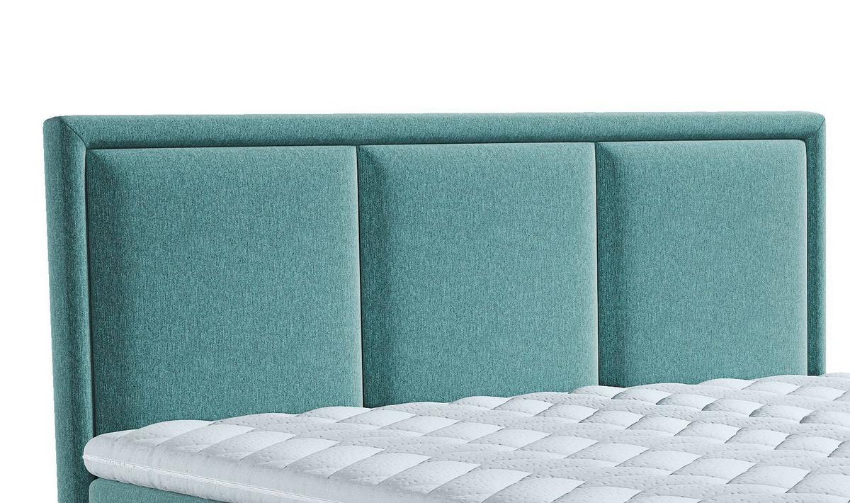 Boxspringbett SWING K Türkis ca. 200x200 cm inkl. Topper - Türkis, Design, Holzwerkstoff/Kunststoff (200/200cm) - MID.YOU