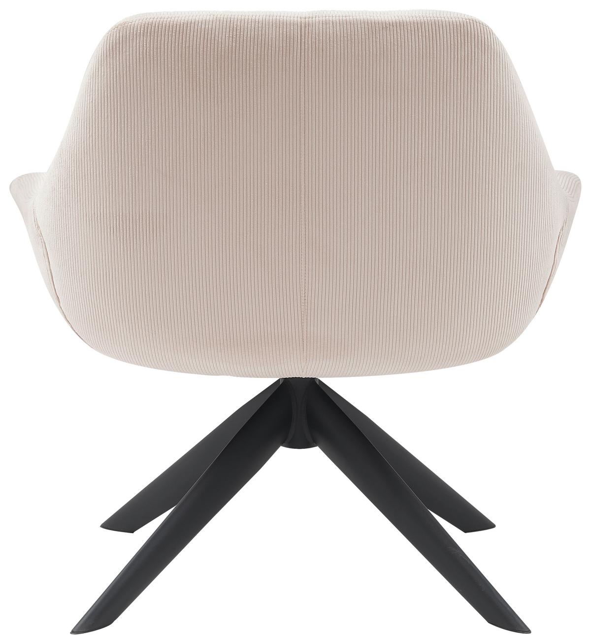 FOTEL ANSGAR - kremowy/czarny, Modern, metal/tkanina (78/78/75cm) - MID.YOU