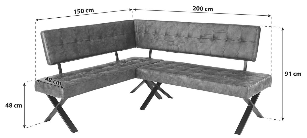 Kotna Klop Donna, Vintage Rjava, 150 X 200 Cm - rjava/antracit, Moderno, kovina/tekstil (150/200cm)