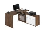 Schreibtisch in Eichefarben/Weiss - Weiss/Eichefarben, Konventionell, Holzwerkstoff/Kunststoff (153/75/149cm) - Premium Living