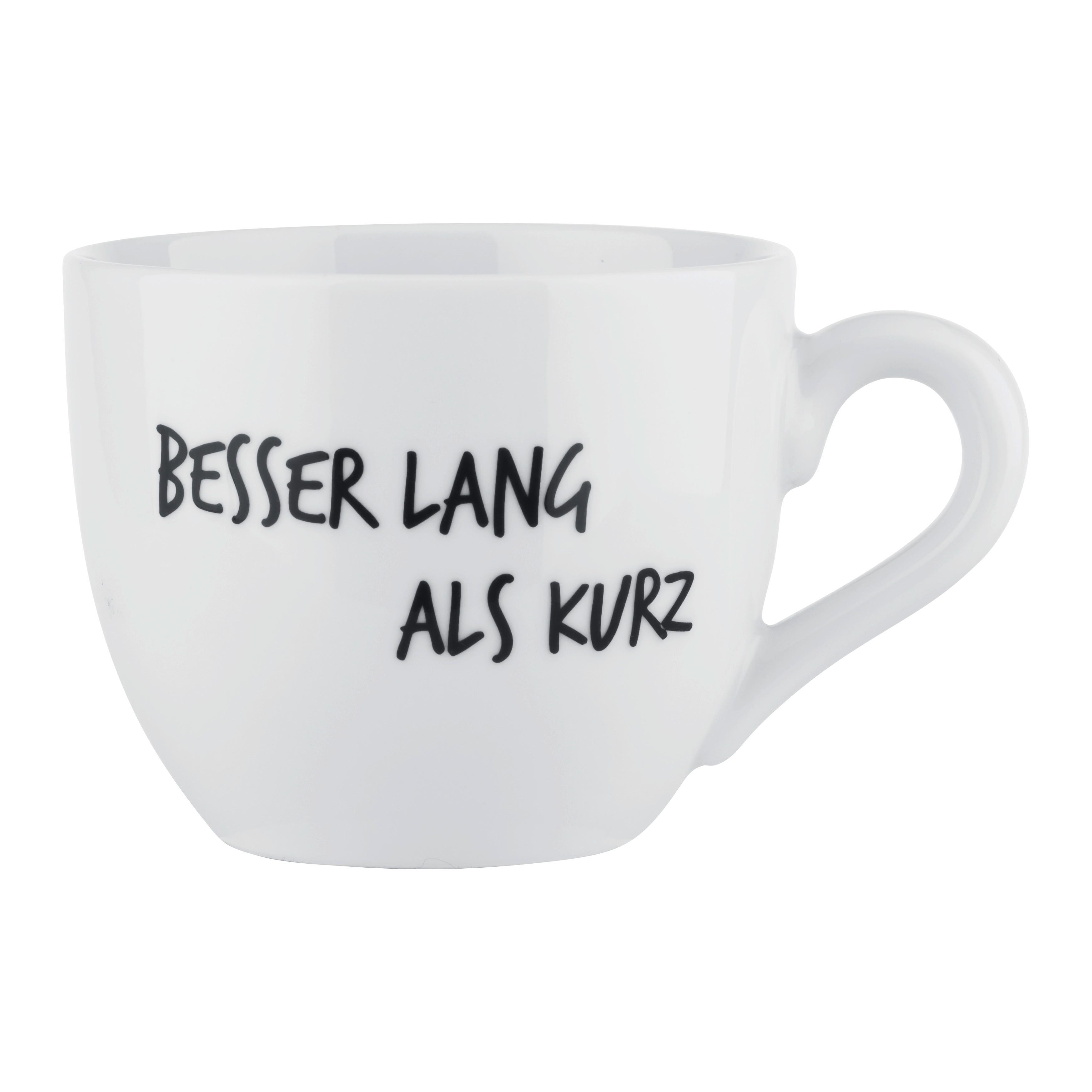 Kaffeeteasse  Graffiti Schwarz/Weiß ca. 430ml - Schwarz/Weiß, MODERN, Keramik (0,43l) - Mömax