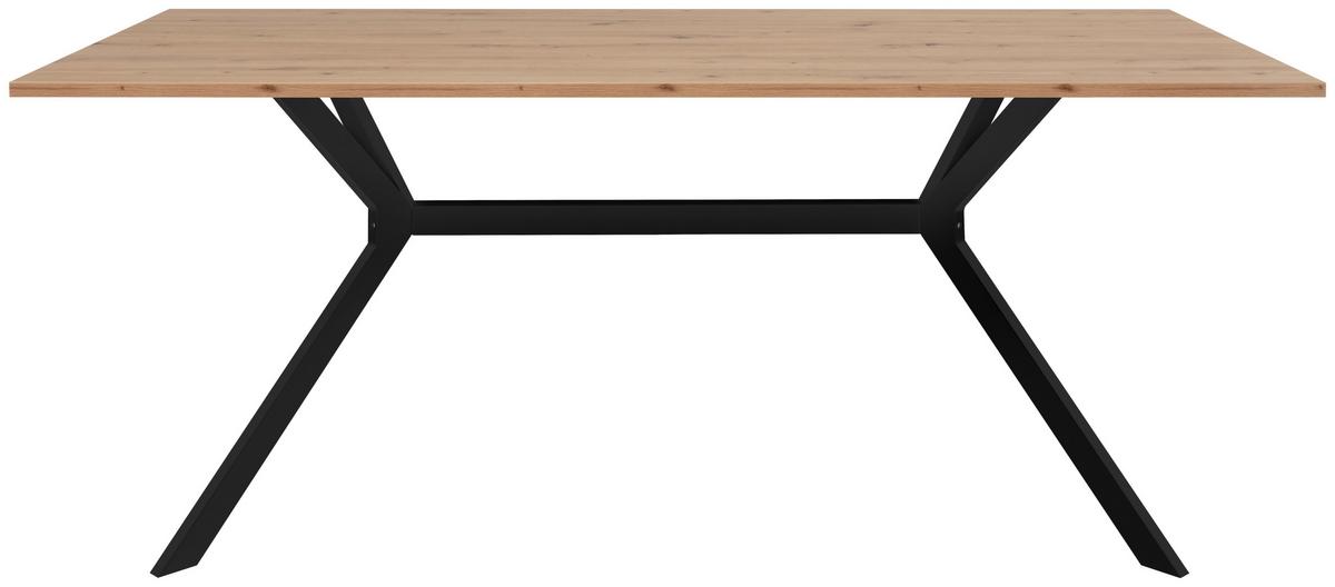 Jedilna Miza Onex, Barva Hrasta, 180x90 Cm - črna/hrast artisan, Basics, kovina/leseni material (180/90/75cm) - MID.YOU