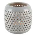 Windlicht Amelie in Grau aus Keramik - Grau, LIFESTYLE, Keramik (9,5cm)