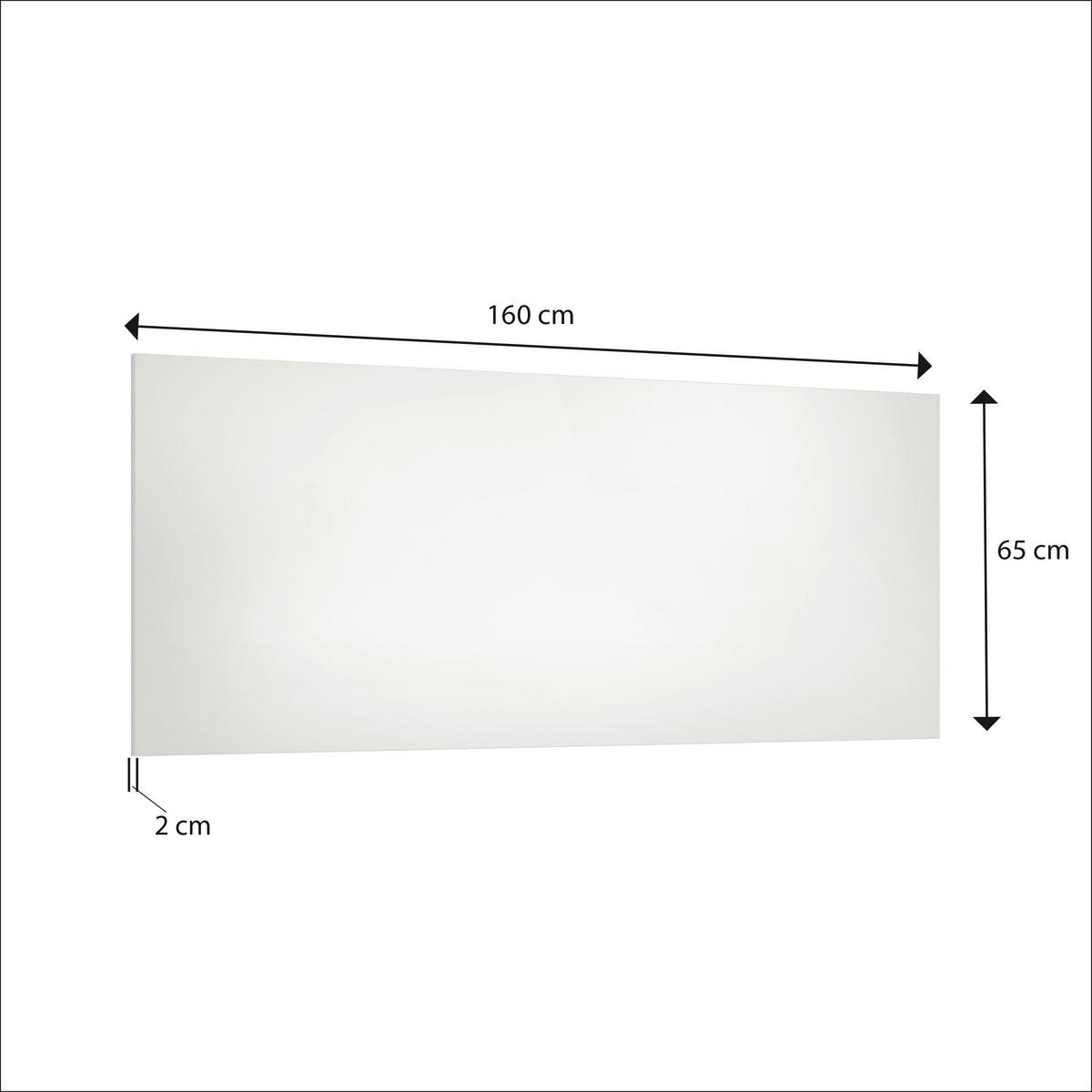 LUSTRO ŚCIENNE EASY - biały, Design, materiał drewnopochodny/szkło (160/65/2cm) - home24
