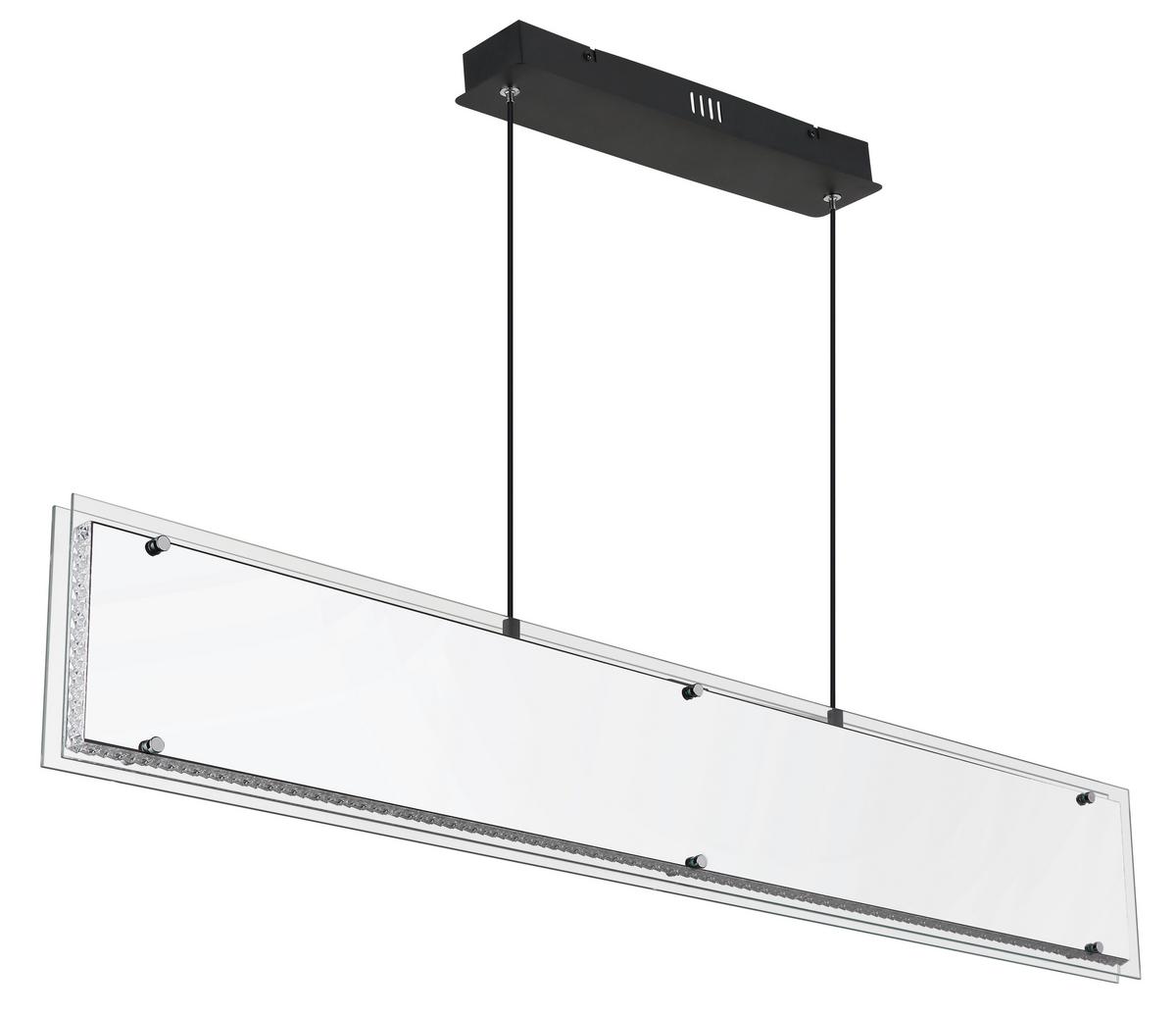 Led Viseća Svjetiljka Mirrora - prozirno/boje kroma, Design, staklo/metal (113/8/120cm) - Globo