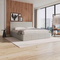 Kárpitozott Ágy Yara - világosszürke/fekete, Modern, faalapú anyag/textil (180/200cm) - Bessagi Home