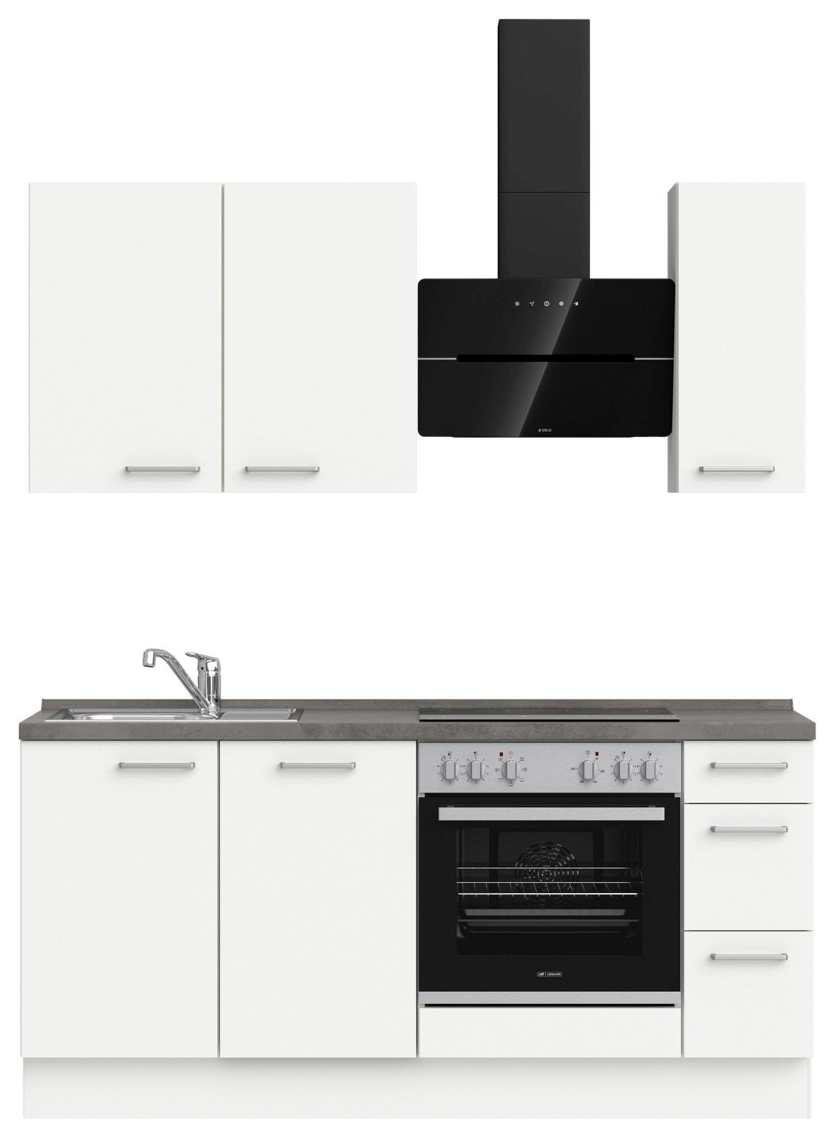 Küchenleerblock Touch High o. Geräte Weiß - Edelstahlfarben/Weiß, MODERN, Holzwerkstoff/Metall (180cm) - Nobilia