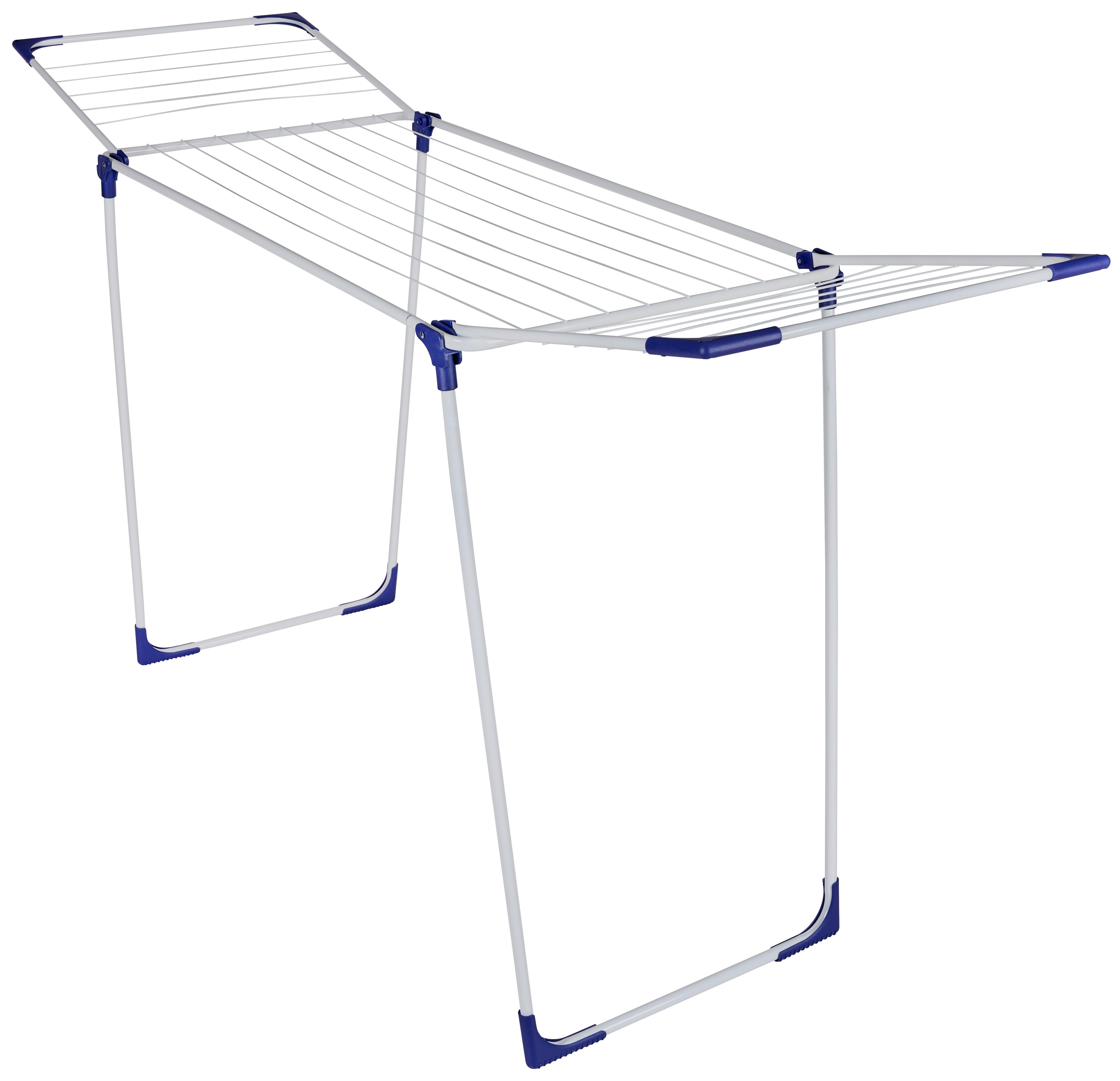 Standtrockner Leifheit-Classic 180 Solid Weiß/Blau - Blau/Weiß, KONVENTIONELL, Kunststoff/Metall (105/55,5/65cm) - Leifheit