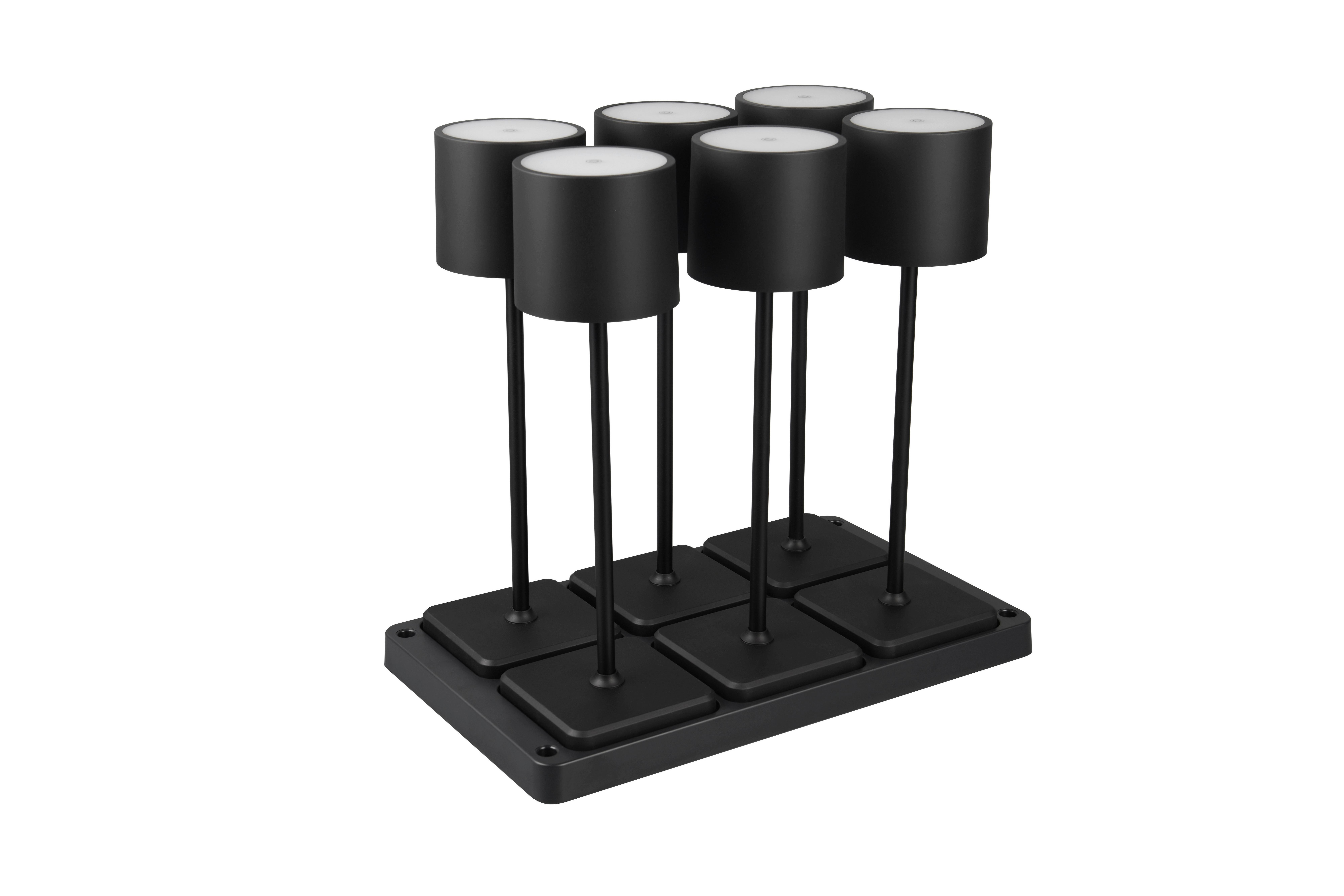 LAMPA STOŁOWA Z AKUMULATOREM R54096632 FERNANDEZ, 6 SZT. - czarny, Konventionell, tworzywo sztuczne (42,6/40/26cm)