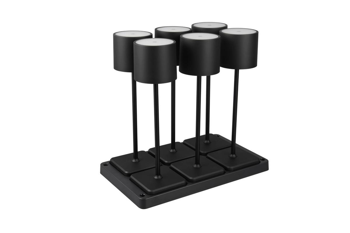 LAMPA STOŁOWA Z AKUMULATOREM R54096632 FERNANDEZ, 6 SZT. - czarny, Konventionell, tworzywo sztuczne (42,6/40/26cm)