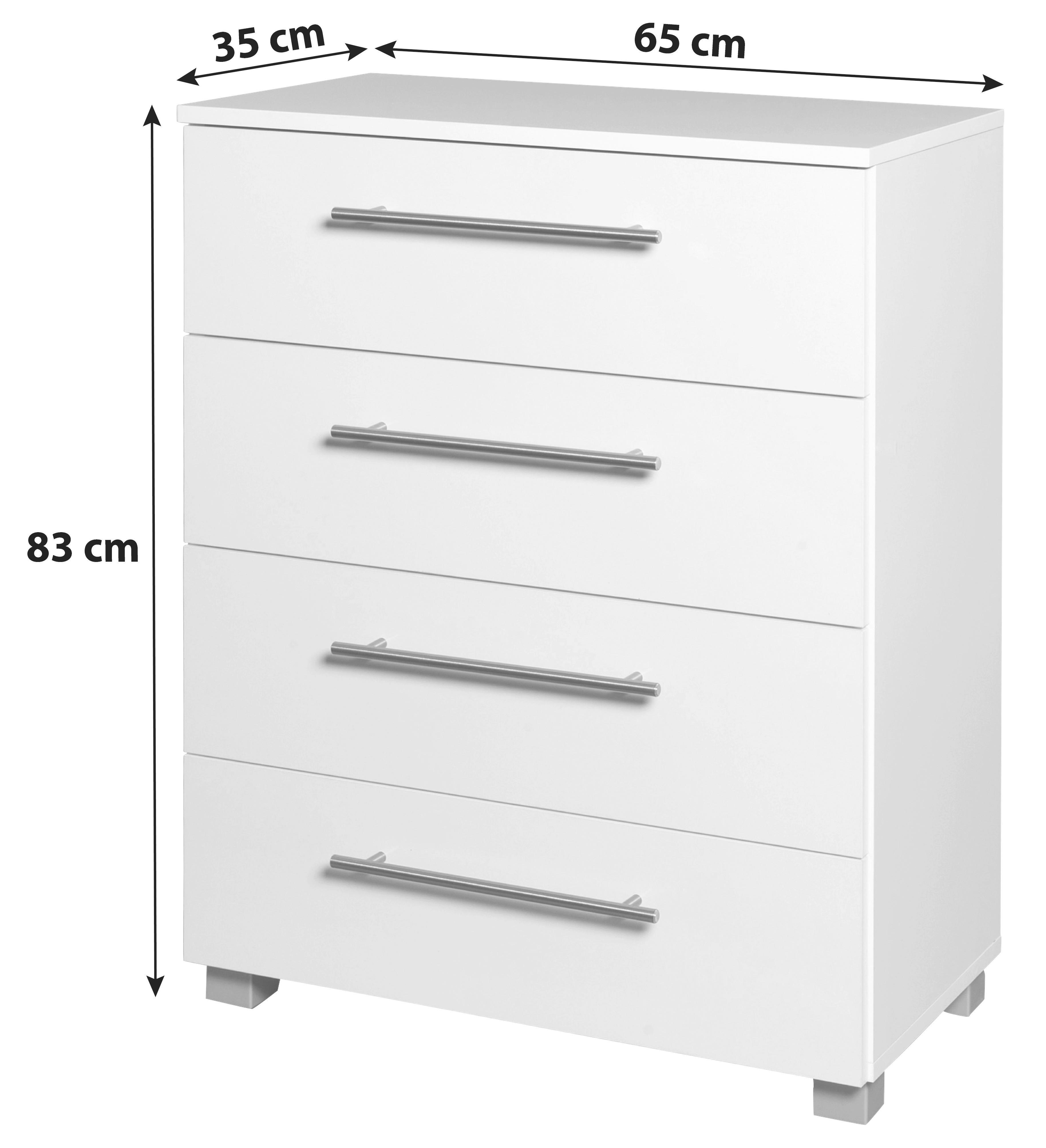 Kommode "Danu" , eiche - Eichefarben/Silberfarben, Basics, Holzwerkstoff/Kunststoff (65/83/35cm) - MID.YOU
