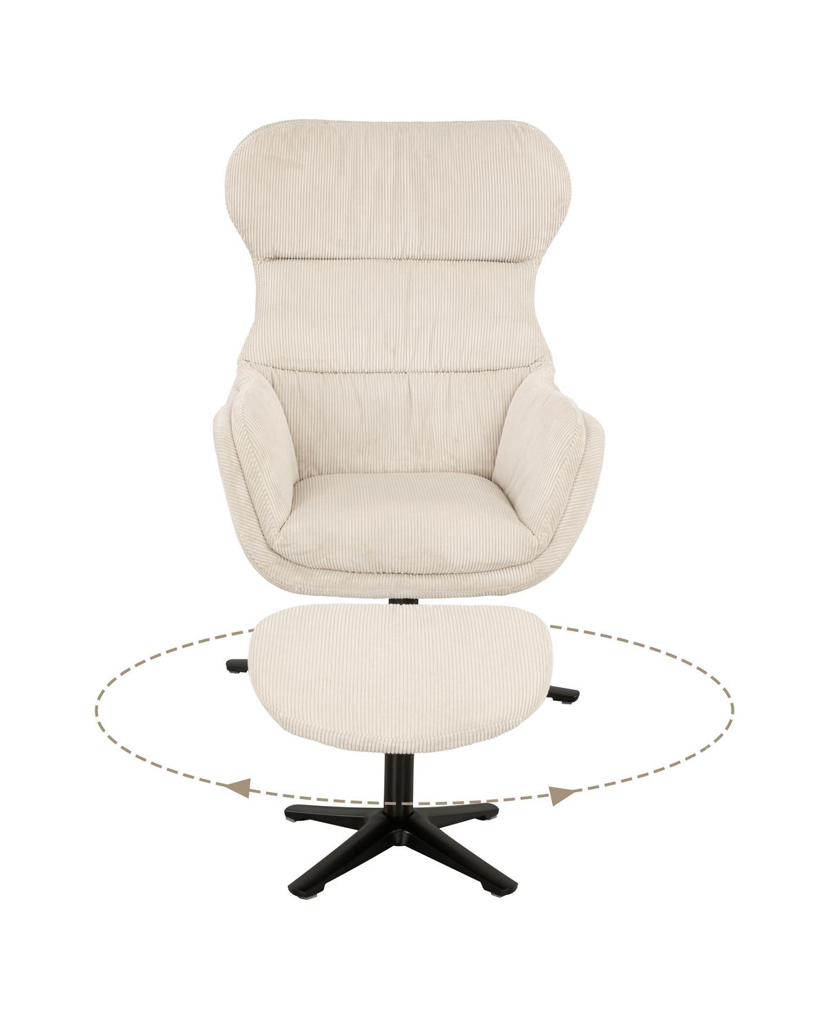 Set S Foteljem Tabbe, Bež, Žamet - črna/bež, Moderno, kovina/tekstil (76/110/88,5cm) - Modern Living