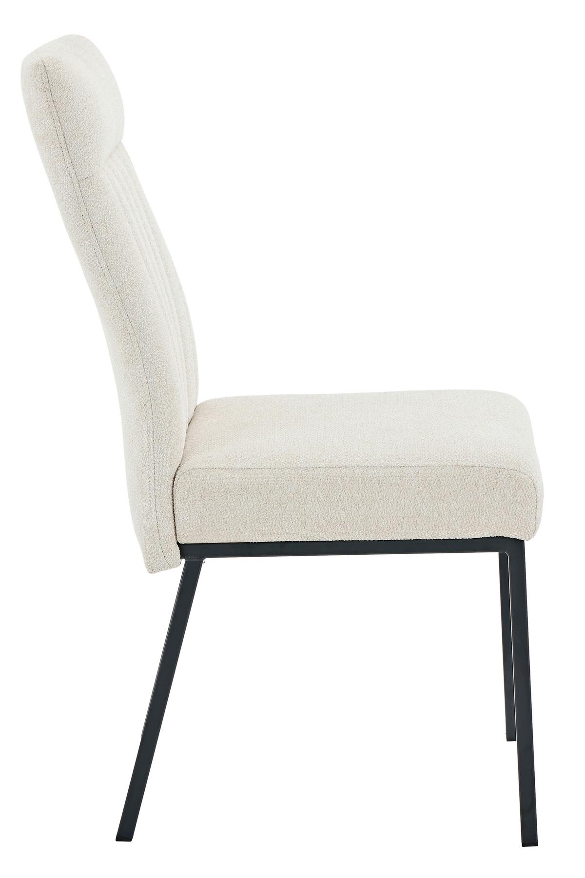 STUHL-SET CATANIA I S 4ER-SET - Beige/Schwarz, MODERN, Textil/Metall (44/95/63,5cm) - MID.YOU