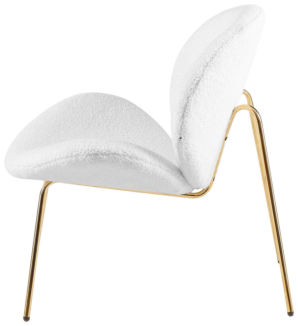 Szék Szett Jaden 125 - aranyszínű/fehér, Modern, textil/fém (73,5/74/75cm) - Kayoom