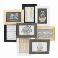 RAMKA NA ZDJĘCIA KOLAŻ 8999372 - czarny/biały, Konventionell, materiał drewnopochodny (48/48cm) - Nielsen