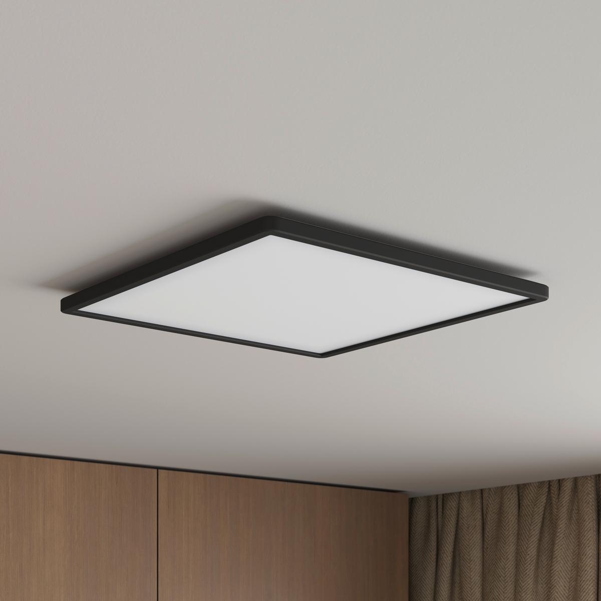 LAMPA SUFITOWA LED GIGA 8 *SBN* - czarny, Basics, tworzywo sztuczne (42/42/2,9cm) - Novel