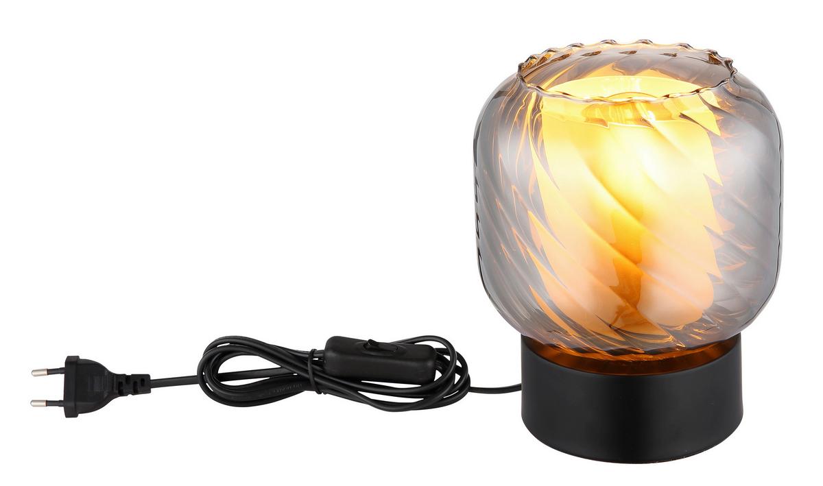 TISCHLEUCHTE 15754T  XIA - Opal/Schwarz, Design, Glas/Kunststoff (14/17cm) - Globo