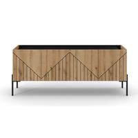 Nizka Omarica Neo, Barva Hrasta, Črna - črna/temni hrast, Design, kovina/leseni material (155/62/40cm) - Livetastic