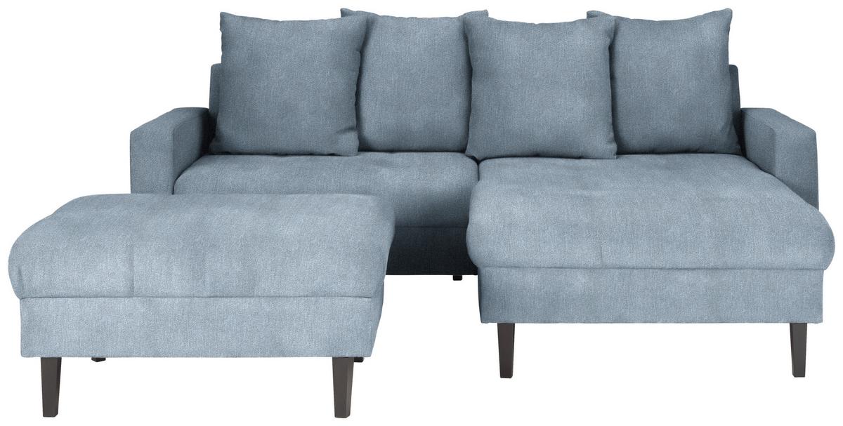 Ecksofa Boston Hellblau - Schwarz/Hellblau, KONVENTIONELL, Holz/Textil (215/92/160cm) - Based