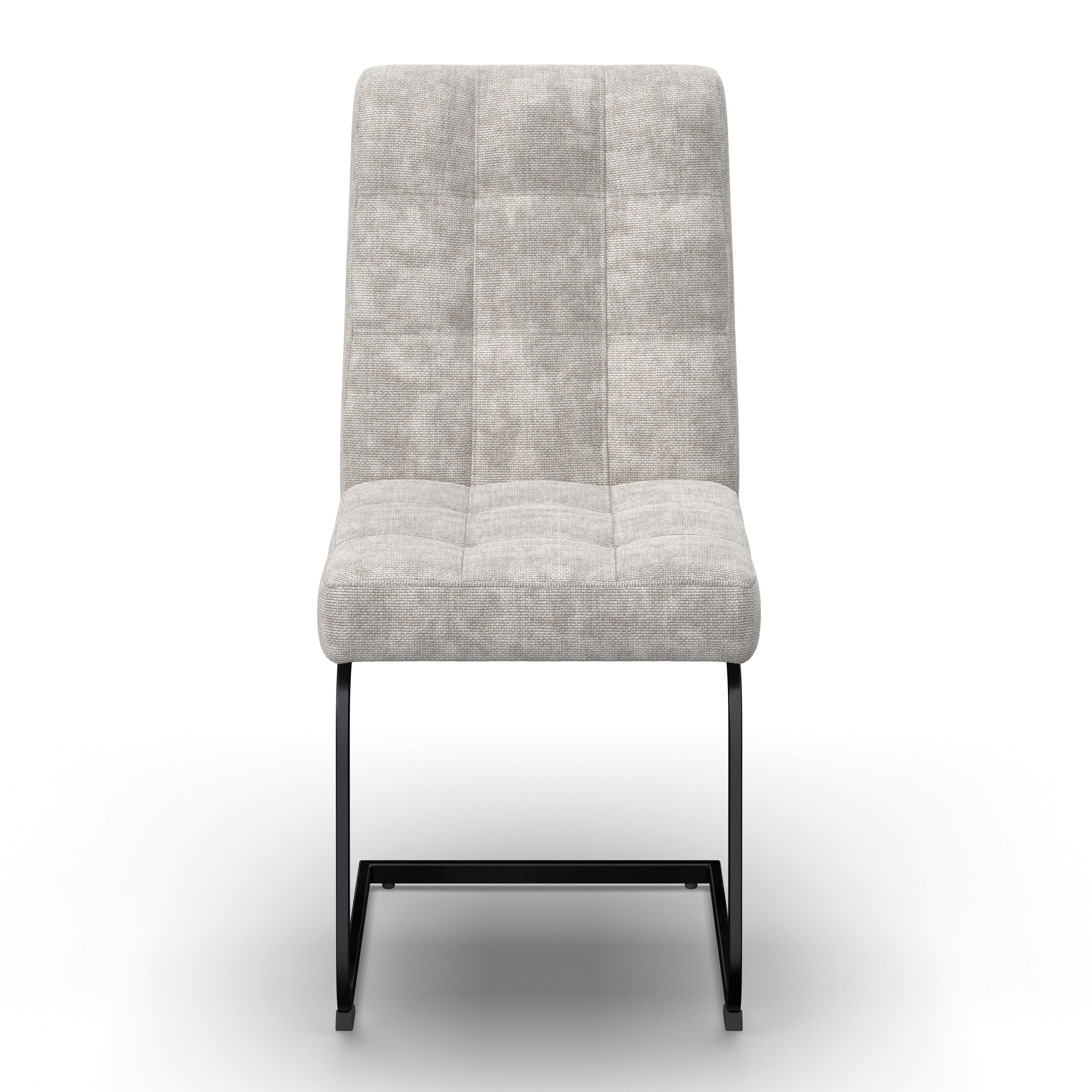Schwingstuhl Nova Hellgrau Webstoff Gepolstert - Hellgrau/Schwarz, MODERN, Holz/Textil (46/97/62cm) - Bessagi Home