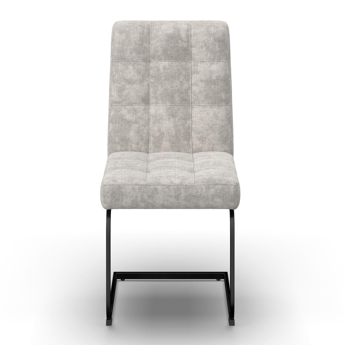 Schwingstuhl Nova Hellgrau Webstoff Gepolstert - Hellgrau/Schwarz, MODERN, Holz/Textil (46/97/62cm) - Bessagi Home