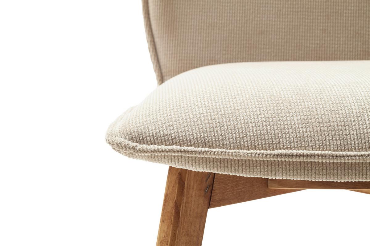 KRZESŁO LARDOS - beżowy/kolor dębowy, Design, drewno/tkanina (49/87/63cm) - Livetastic