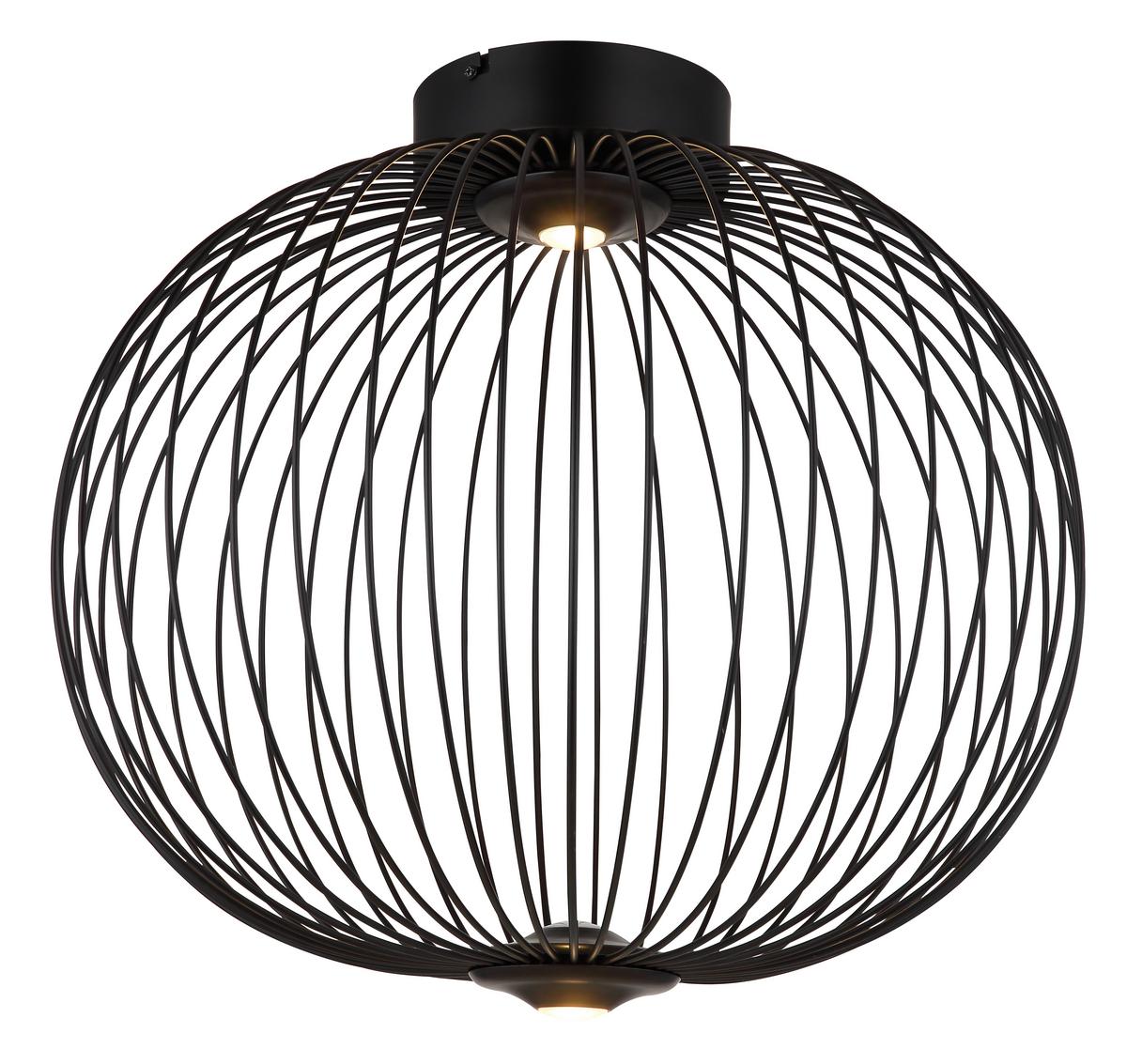 LED-Deckenleuchte Galway Schwarz max. 15 Watt - Schwarz, Basics, Kunststoff/Metall (50/45cm) - Globo