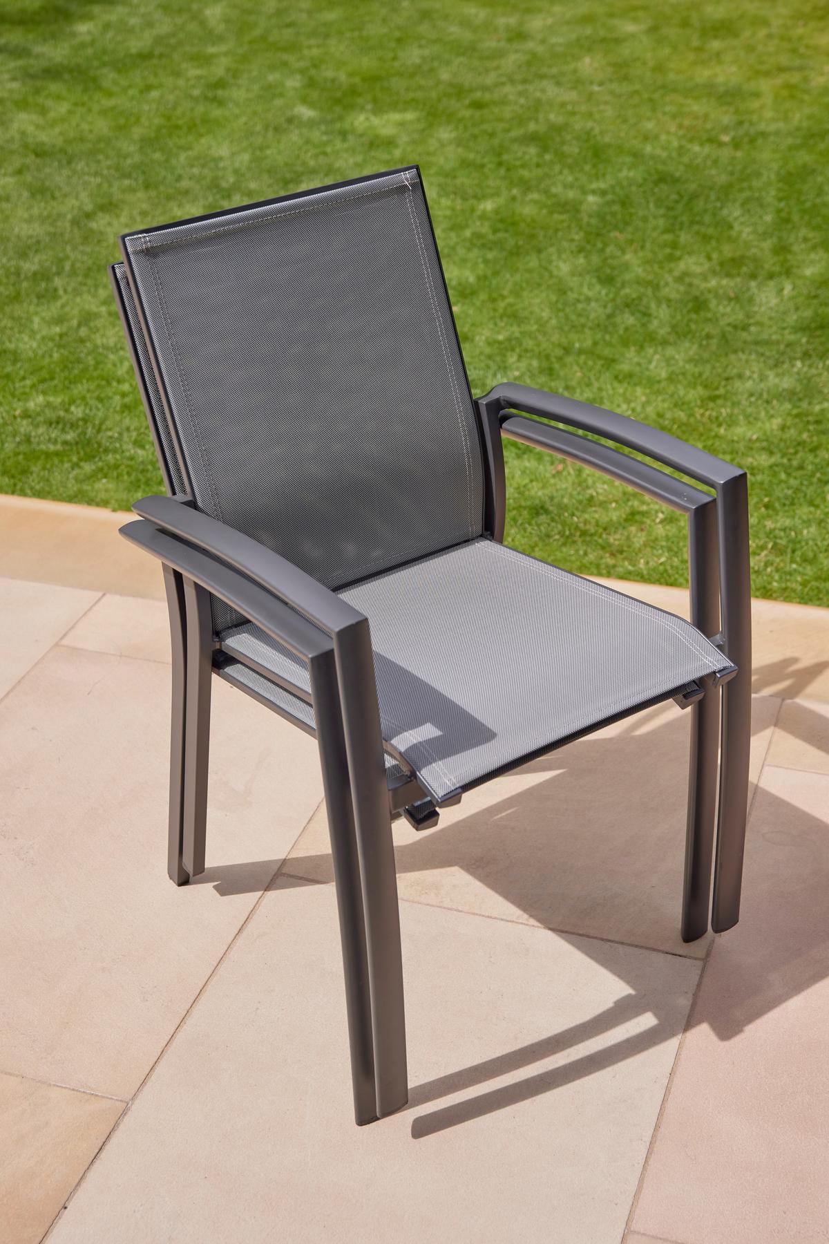 Loungesessel Velia stapelbar Anthrazit Niedriglehner - Anthrazit, Basics, Kunststoff/Metall (56/89/61,5cm) - Siena Garden
