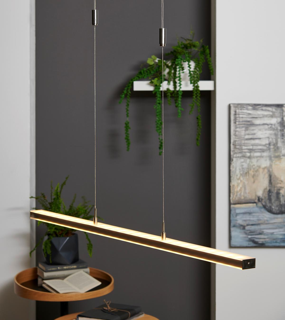 LAMPA WISZĄCA LED 60059 VITAN - kolor niklowy, Lifestyle, metal/szkło (115/7/90-150cm) - Fischer & Honsel