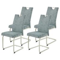 SCHWINGSTUHL-SET TIVOLI S 4ER-SET - Creme/Mintgrün, MODERN, Textil/Metall (45/98/59cm) - P & B