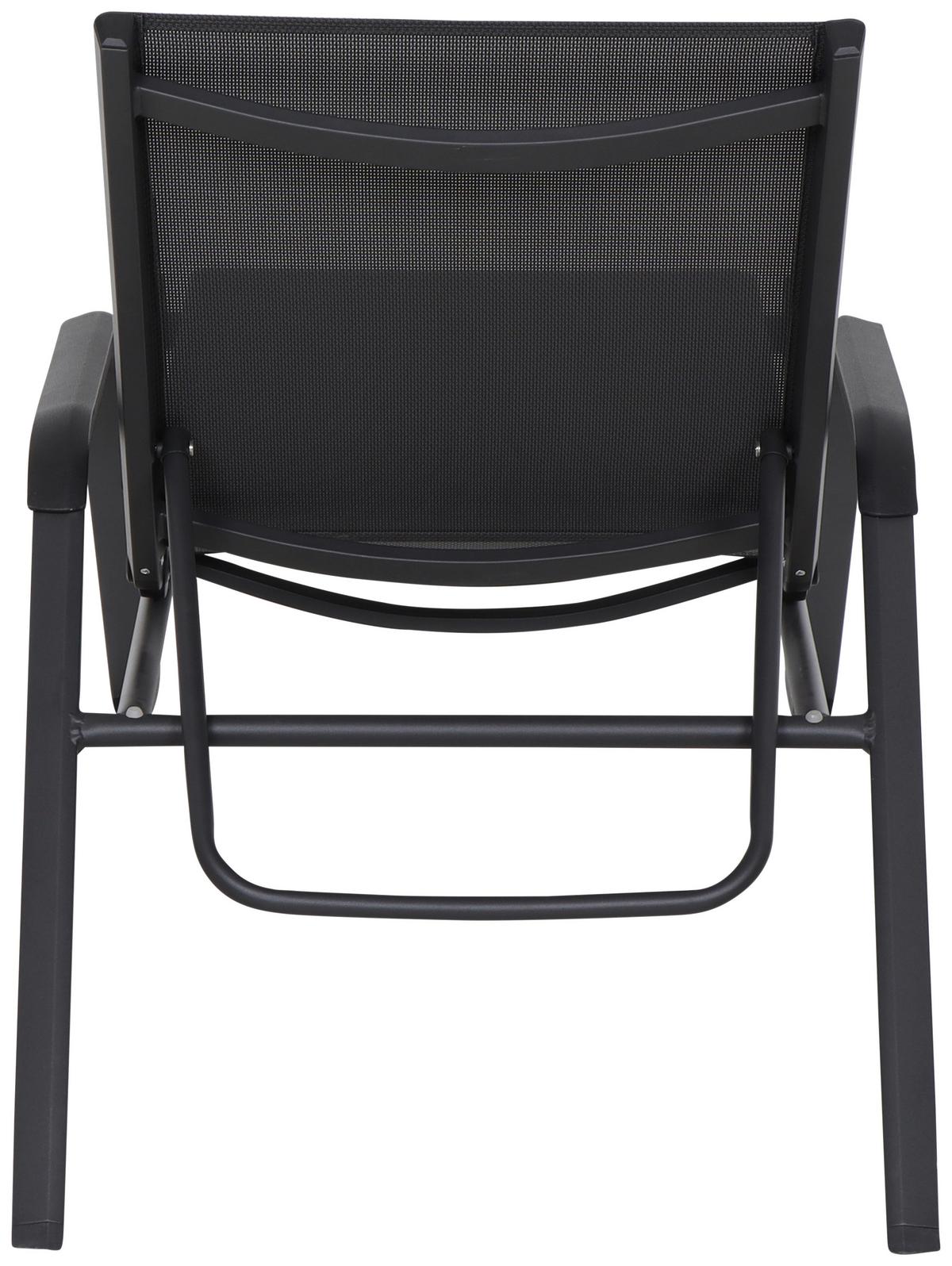 Gartenliege Tesoro Aluminium/ Netzgewebe verstellbar - Anthrazit/Schwarz, KONVENTIONELL, Textil/Metall (70/108/195cm) - Siena Garden