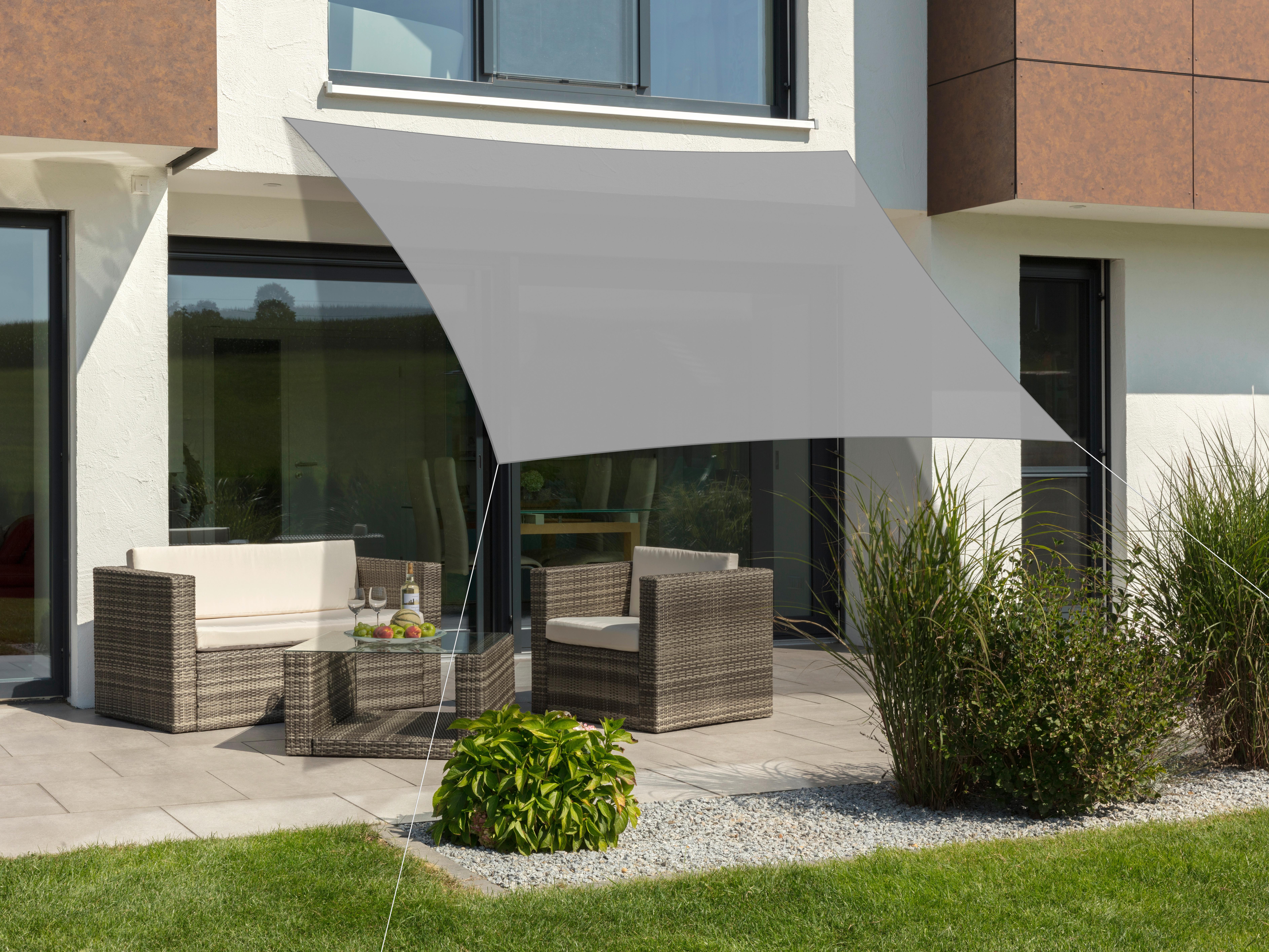Sonnensegel Teneriffa Quadrat ca.360x0,3x360cm Silberfarben - Silberfarben, Basics, Textil (360/0,3/360cm) - Schneider