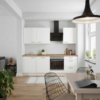 Küchenleerblock Touch High o. Geräte Weiß - Edelstahlfarben/Eichefarben, MODERN, Holzwerkstoff/Metall (240cm) - Nobilia