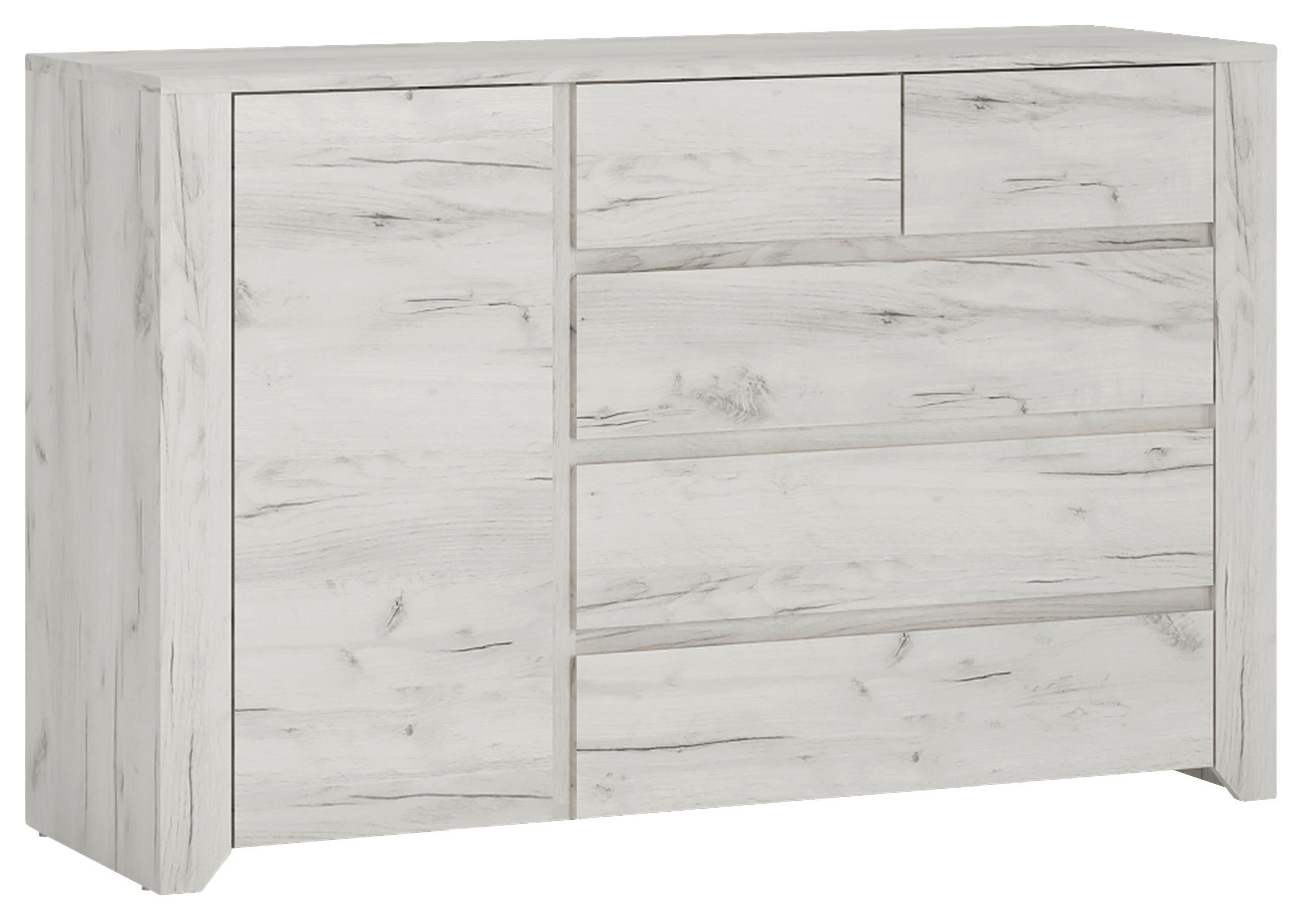 Komoda Angel - boje hrasta/crna, Moderno, drvni materijal/plastika (118,7/76,5/40,2cm)