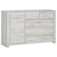 Komoda Angel - boje hrasta/crna, Moderno, drvni materijal/plastika (118,7/76,5/40,2cm)