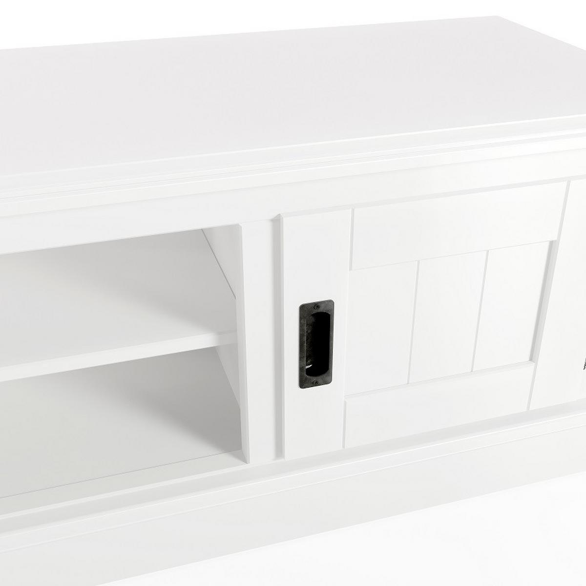 Nizka Omarica Charme, Bela - črna/bela, Design, kovina/leseni material (140/42/40cm) - Modern Living