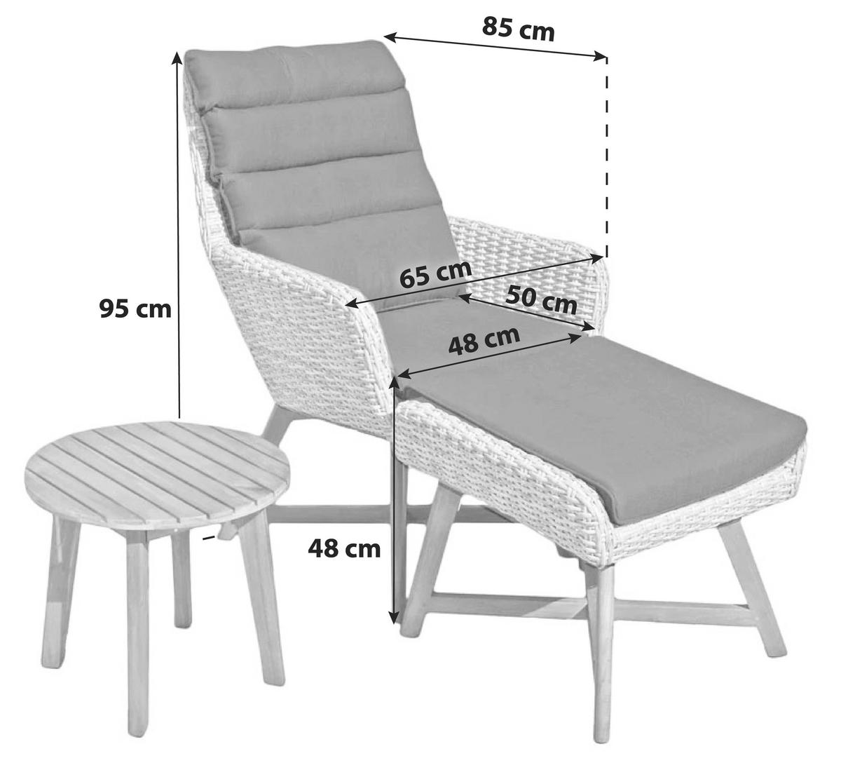 Loungsessel Clavia ca. 65x95x85 cm Braun/Akazie - Beige/Braun, Basics, Holz/Kunststoff (65/95/85cm) - Gardenson