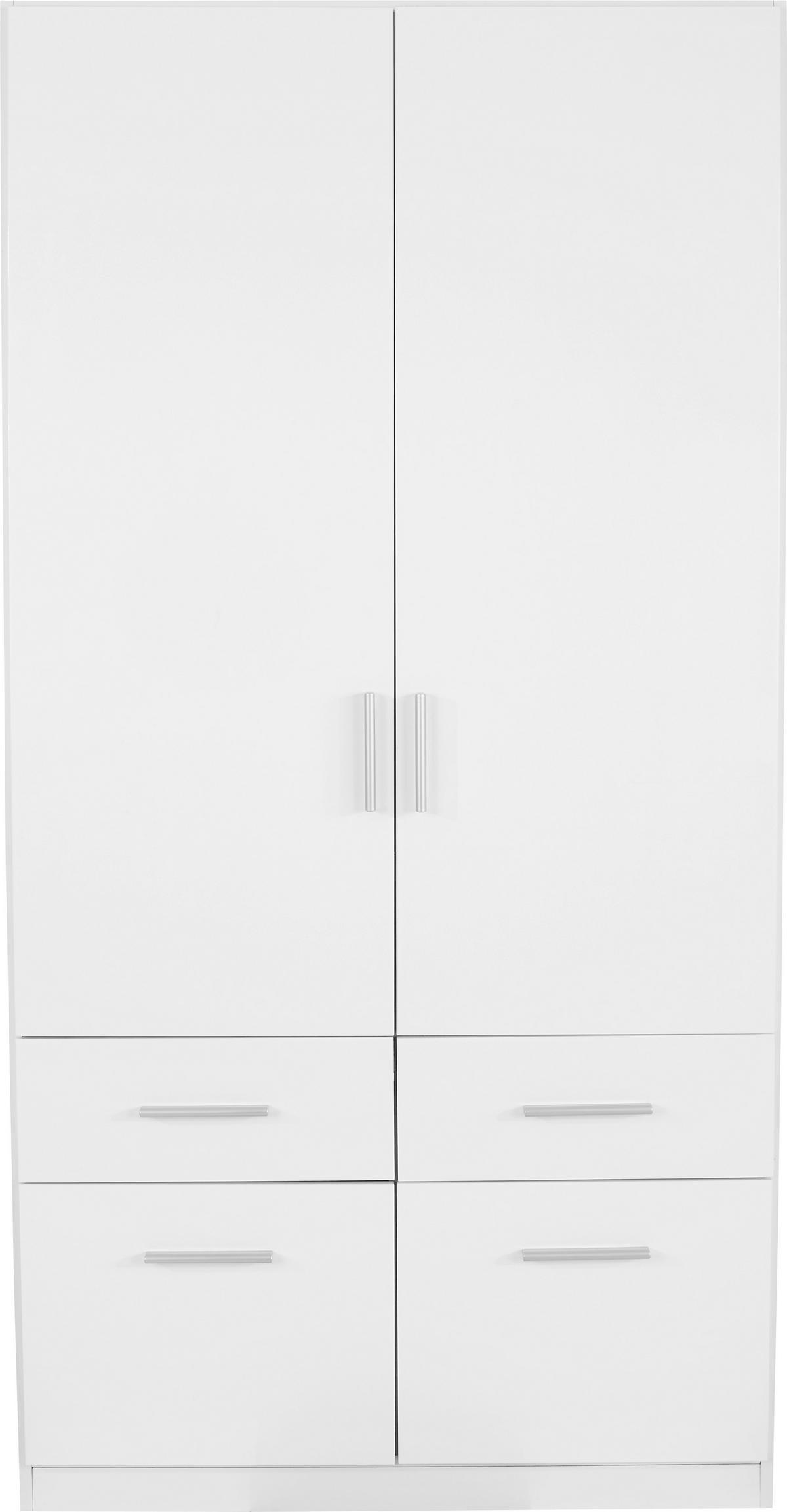 Omara Za Oblačila Celle, Bela, Š. 91 Cm - bela/barve aluminija, Moderno, umetna masa/les (91/197/54cm) - Premium Living